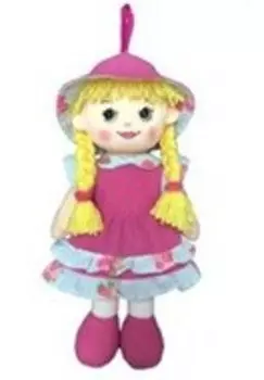 Игрушка мягкая кукла тряпичная алина в шляпе 30 см с6263