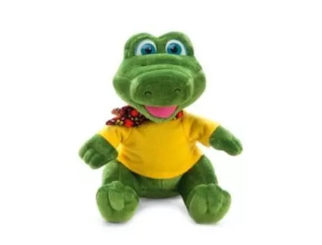 Игрушка мягкая лава крокодил в футболке с платочком 19 см малая музыкальная л8744