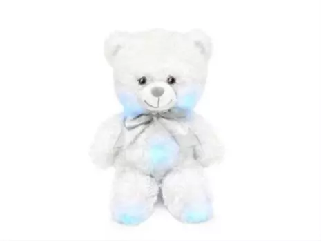 Игрушка мягкая лава медведь 24 см светящийся белый л8332