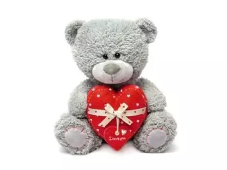 Игрушка мягкая лава медвежонок с сердцем 24 см музыкальная л8783 в