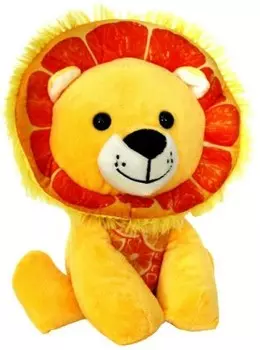 Игрушка мягкая лев 20см забавные фрукты желтый dt190950