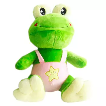 Игрушка мягкая лягушка в комбинезоне 42*19*27см розовый fy1881