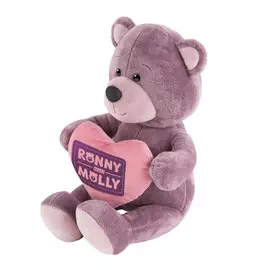 Игрушка мягкая макситойз мишка ронни с сердечком 21 см в/к rm-r012-21