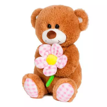 Игрушка мягкая макситойз мишка с ромашкой 20 см озвученная mp-hh-b29271 e