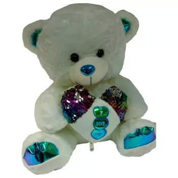 Игрушка мягкая медведь 40 см паетки