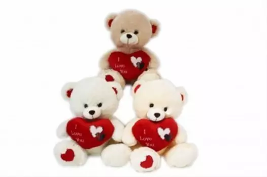 Игрушка мягкая медведь с сердцем 1-1689-40 ск