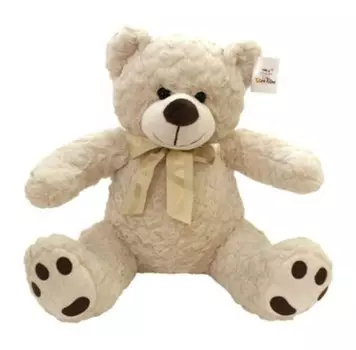 Игрушка мягкая медвежонок с бантом 40 см кремовый вн4994