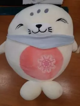 Игрушка мягкая микрос тюлень 20 см белый ч42638