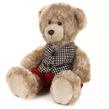 Игрушка мягкая мишка ричард в клетчатой жилетке и красных штанишках 20см mt-gu092018-3-20