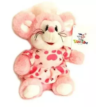 Игрушка мягкая мышка в платье 20см розовый 164679/3