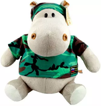 Игрушка мягкая Orange toys бегемот военный 30см ма2640/30е
