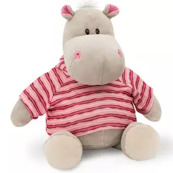 Игрушка мягкая оранж тойс бегемот жорик 15 см в розовой тельняшке мс1983/15