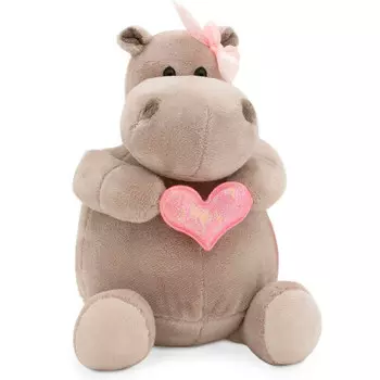 Игрушка мягкая оранж тойз бегемот нежное сердце 15 см mc1997-158/15