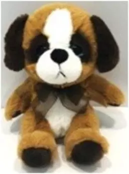 Игрушка мягкая щенок с бантом 13*11*18 см коричневый dt180763