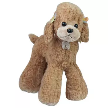 Игрушка мягкая собака пудель 30 см коричневый