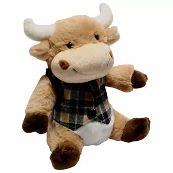 Игрушка мягкая Там-там бык в жилете 15х14х18см leo19-1195a