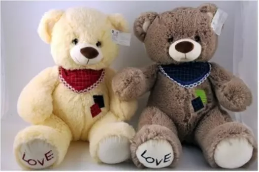 Игрушка мягкая той энд джой медведь бежевый/серый 6-4184-53 ск