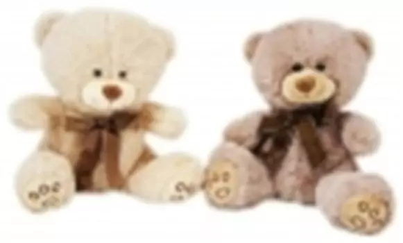 Игрушка мягкая той энд джой медведь с бантом 23см в ассортиментом 6-0058-23