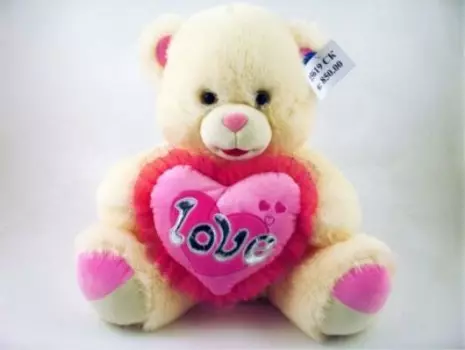 Игрушка мягкая той энд джой медведь с сердцем музыкальная 15619 ск