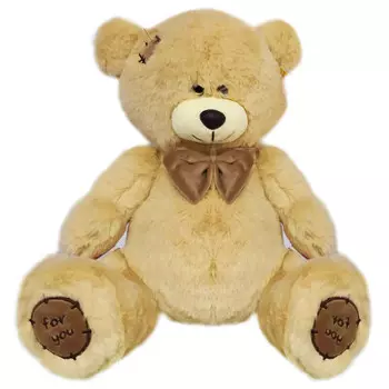 Игрушка мягкая TOY and JOY медведь с бантом 28см светло-коричневый 1-4754-28