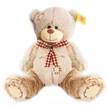 Игрушка мягкая Toy and Joy медведь с бантом 28см светло-коричневый 9-3031-28