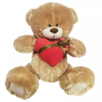 Игрушка мягкая TOY and JOY медведь с сердцем 48см молочно-желтый 9-2055-48ск