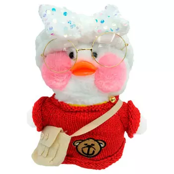 Игрушка мягкая утка лалафанфан белый в красной кофточке tgduck8175003