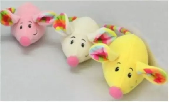 Игрушка мягкая веселая мышка 13см розовый м1806313