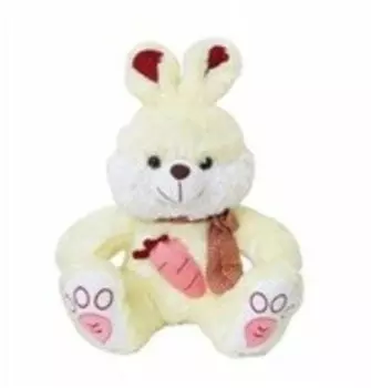 Игрушка мягкая зайчик с морковкой 40*43*33 см розовый yf4258/40