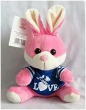 Игрушка мягкая зайчик в синей кофте 16*14*22см le017-642в