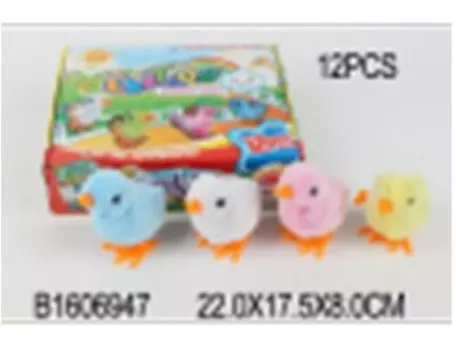Игрушка заводная цыпленок в/к jb202753