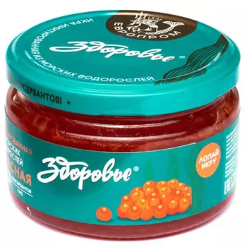 Икра имитированная красная со вкусом лососевой икры 200 г здоровье