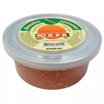 Икра лососевая зернистая 200 г пл/б юкра