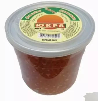 Икра лососевая зернистая 500 г пл/б юкра