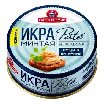 Икра минтая деликатесная люкс патэ 90 г ж/б санта бремор