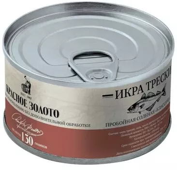 Икра трески 130 г ж/б красное золото