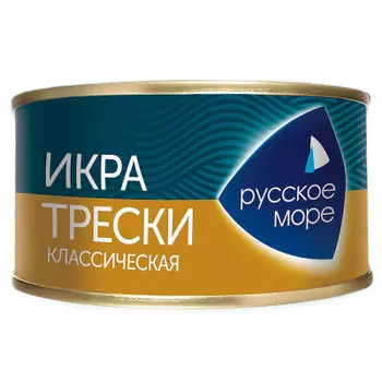 Икра трески деликатесная люкс классическая 130 г ж/б русское море