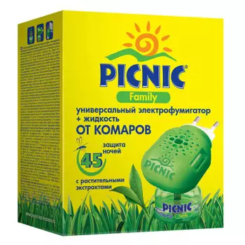Электрофумигатор пикник фэмили + жидкость 30 мл от комаров 45 ночей