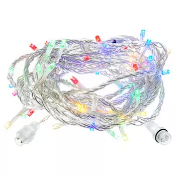Электрогирлянда-конструктор Vegas нить 48 разноцветных ламп прозрачный провод 5м 55087