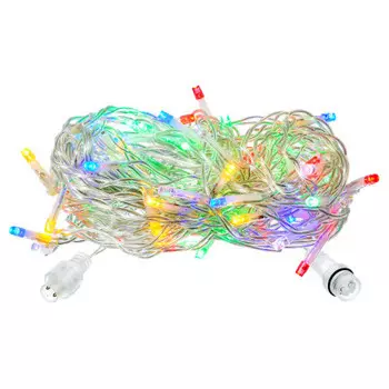 Электрогирлянда-конструктор вегас бахрома 64 разноцветных led ламп 12 мигающих/12 нитей/пр 55092
