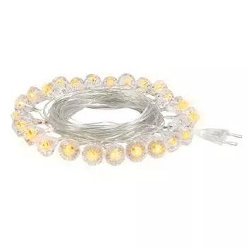 Электрогирлянда Vegas бриллианты 5м 25 теплых ламп прозрачный провод 220v 55083