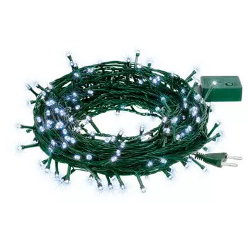 Электрогирлянда Vegas нить 5м 50 холодных ламп 8 режимов зеленый провод 220v 55060