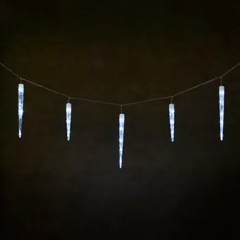 Электрогирлянда вегас сосульки 32 холодных led ламп/контроллер 8 режимов/прозрачный провод 55131