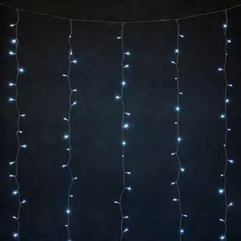 Электрогирлянда вегас занавес 96 холодных led ламп/прозрачный провод/6 нитей 1,5*1,5м 8 ре 55149