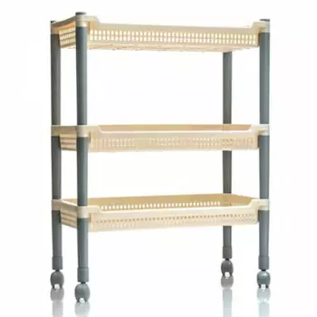 Этажерка узкая 3-х секционная Флер полимербыт кремовая 4338300