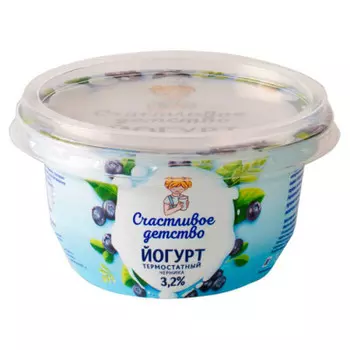 Йогурт 160г 3,2% т вишня-черешня счастливое детство стакан кузминки-молоко