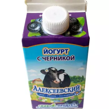Йогурт 450 г 2, 2% фруктовый черника алексеевский мкк