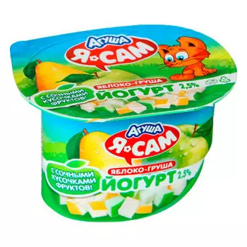 Йогурт Агуша я сам яблоко-груша 110г 2,5%
