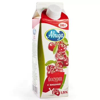 Йогурт авида 500г 1,5% вишня