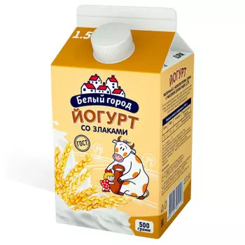 Йогурт Белый город злаки 500мл 1,5%